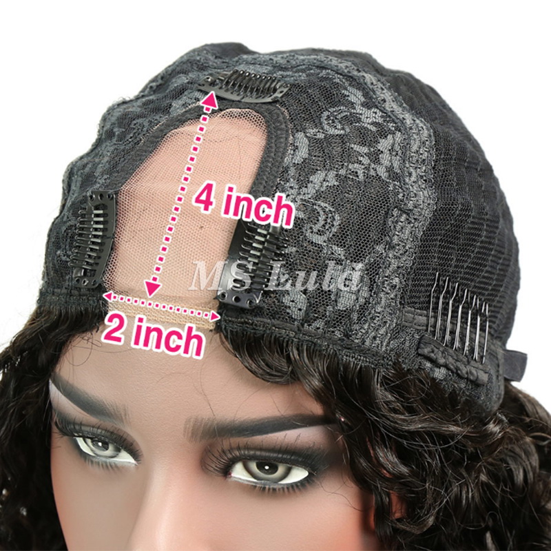 Virgin Human Hair Deep Wave U Part Wigs - 图片 5